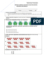 Prueba de Matemática Segundo Básico