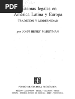 Merryman John Henry Sistemas Legales en America Latina y Europa