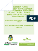 Consultoría para La Elaboración o Actualización Del Plan de Gestión Integral de Residuos Sólidos - Pgirs