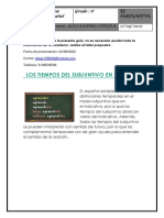 Español °6 Taller #2 El Subjuntivo y Sus Tiempos.