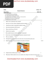 Very Good-1 CBSE Class 7 Social Science Sample Paper Set E