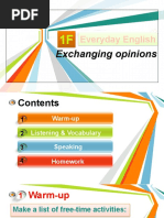 UNIT 1 1F Everyday English Exchanging Opinions