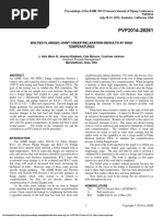 Bolted Flanged Joint Creep/Relaxation Results at High Temperatures