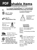 Parishable Items: July 3 Holy Communion