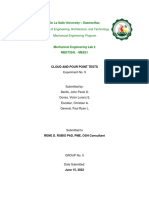 T-MEET324LA Experiment No.9 Cloud and Pour Point Tests Group5 MEE31