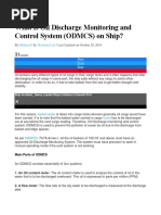 Week 1 - What Is Oil Discharge Monitoring and Control System ODMCS On Ship