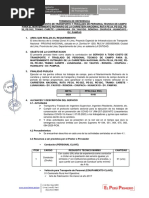 TDR Transporte y Traslado Personal Tecnico