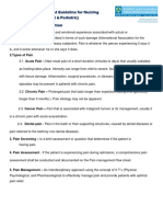 PNS Pain Management Guideline For Nursing Competency