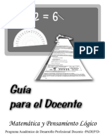 Guía para El Docente Matemática y Pensamiento Lógico PADEP - D - Primera Edición, Junio 2009 1