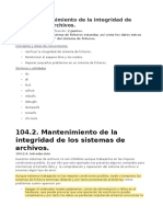 104.2. Mantenimiento de La Integridad de Sistemas de Archivos