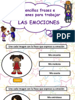 Sencillas Frases e Imágenes para Trabajar LAS EMOCIONES TAMAÑO REDUCIDO