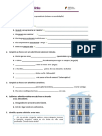 Ficha de Trabalho Orações 8º Ano