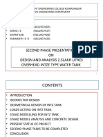 Second Phase Presentation ON Design and Analysis 2.5lakh Litres Overhead Intze Type Water Tank