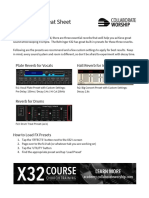 X32 Reverb Cheat Sheet