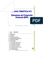 Unidad Temática N °5 Elementos de Protección Personal (EPP) : Temario