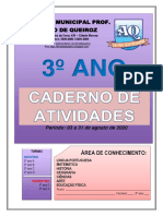 Caderno de Atividades de Agosto - 3º Anos