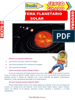 El Sistema Planetario Solar para Sexto Grado de Primaria