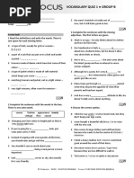 Focus3 2E Vocabulary Quiz Unit1 GroupB