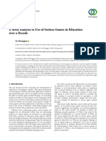 A Meta-Analysis of Use of Serious Games in Education Over A Decade