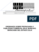 Ordenanza Sobre Propaganda y Publicidad Comercial en El Municipio Maracaibo Del Estado Zulia