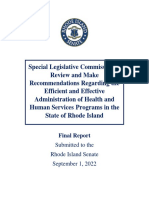 Final Report - Legislative Commission To Review and Make Recommendations Regarding The Efficient and Effective Administration of HHS Programs in RI