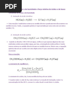 Constantes de Acidez e de Basicidade e Força Relativa de Ácidos e de Bases