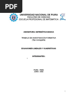 Ecuaciones Lineales y Cuadráticas - Monografía