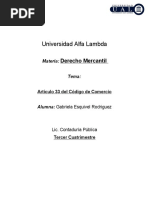 Articulo 33 de Codigo de Comercio