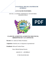 Clases de Alimentos (Organicos, Hidroponicos, Acuaponicos