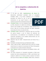 Cronología de La Conquista y Colonización de América