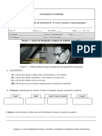 Ficha de Avaliação de Geografia Do Sétimo Ano de Escolaridade