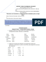 Actividad Semanal UNIDAD III PARTE 1n Quimica 3