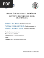 Cuadro Comparativo, Análisis de Alimentos