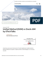 Unified Method (OUM) Vs Oracle AIM by OTechTalks - Oracle SOA & BPM Partner Community Blog