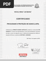 Certificado SENAI - LGPD