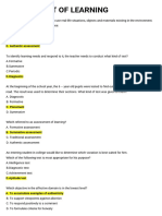 Assessment of Learning