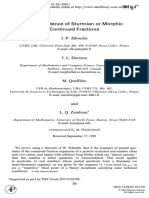 Allouche J P, Davison J L, Queffélec M, Zamboni L Q - Transcendence of Sturmian or Morphic Continued Fractions - J. Number Theory 91 (2000), 39-66