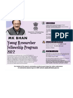 Advertisement of MK Bhan-Young Researcher Fellowship Program 2022-23