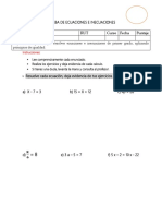 Prueba de Ecuaciones e Inecuaciones Pie