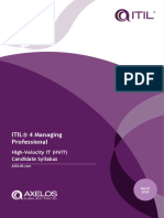 ITIL 4 Managing Professional High Velocity It Syllabus English