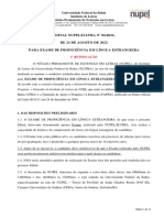 Edital Nupel 06-2022 - Exames de Proficiencia - 1a Retificacao