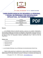 Habilidades Básicas de Desarrollo Personal Y Social en Personas Con Discapacidad Intelectual: Autonomía Personal