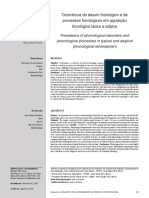 1 - Ocorrência Do Desvio Fonológico e de Processos Fonológicos em Aquisição Fonológica Típica e Atípica