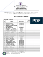 Attendance Sheet Capacity Building of Pta-Mcs Teacher's League