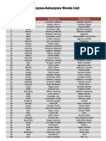 Antonyms-And-Synonyms Word List