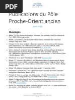 Publications Du Pôle Proche-Orient Ancien 2000-2021