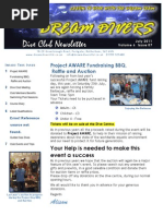 Dive Club Newsletter: Project AWARE Fundraising BBQ, Raffle and Auction