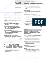 Focus4 2E Unit Test Vocabulary Grammar UoE Unit3 GroupA