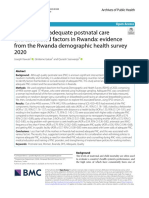 Prevalence of Adequate Postnatal Care and Associated Factors in Rwanda: Evidence From The Rwanda Demographic Health Survey 2020