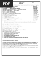 A.Read The Sentences Given Below and Use The Correct Modals. Refer To The Given Option